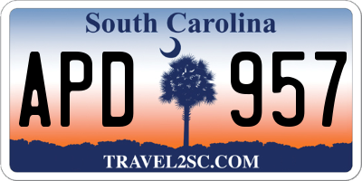 SC license plate APD957