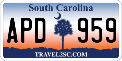 SC license plate APD959