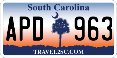 SC license plate APD963
