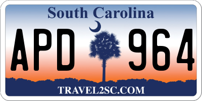 SC license plate APD964