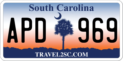 SC license plate APD969