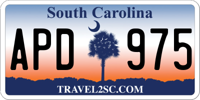 SC license plate APD975