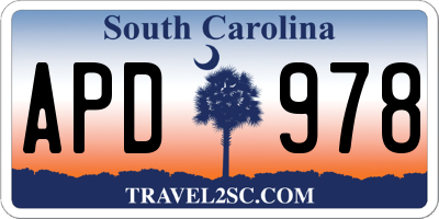 SC license plate APD978