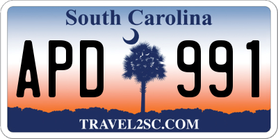 SC license plate APD991