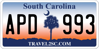 SC license plate APD993