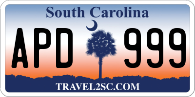 SC license plate APD999