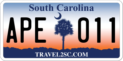 SC license plate APE011