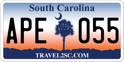 SC license plate APE055