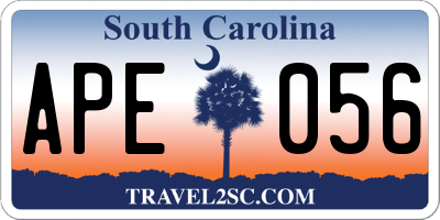 SC license plate APE056