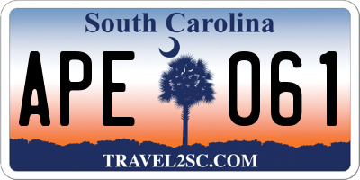 SC license plate APE061