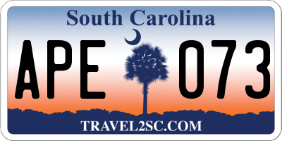 SC license plate APE073