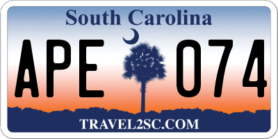 SC license plate APE074