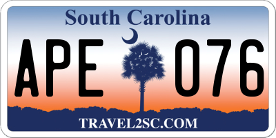 SC license plate APE076