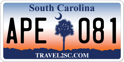 SC license plate APE081