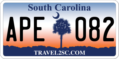 SC license plate APE082