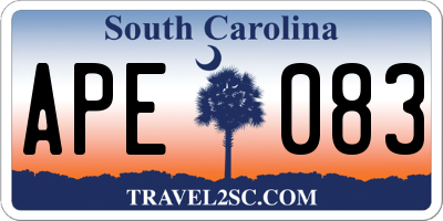 SC license plate APE083