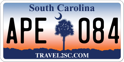 SC license plate APE084