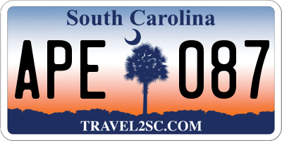 SC license plate APE087