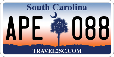 SC license plate APE088