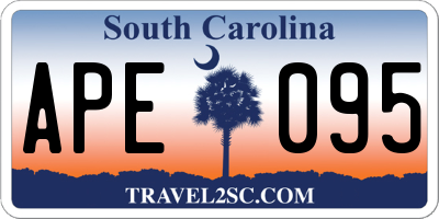 SC license plate APE095