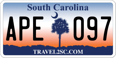 SC license plate APE097
