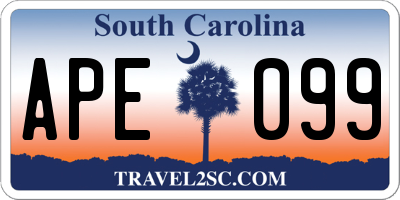 SC license plate APE099