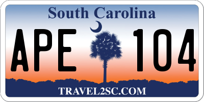 SC license plate APE104