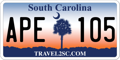 SC license plate APE105