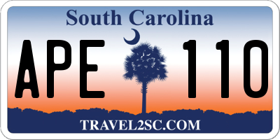 SC license plate APE110
