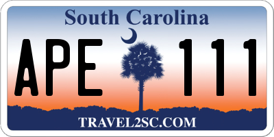 SC license plate APE111