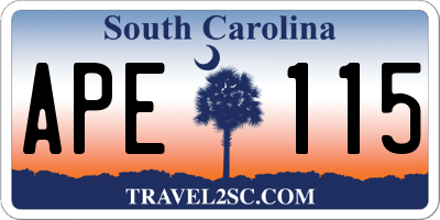 SC license plate APE115