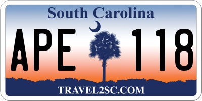 SC license plate APE118
