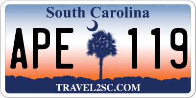 SC license plate APE119