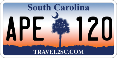 SC license plate APE120