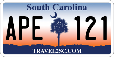 SC license plate APE121