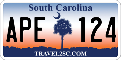 SC license plate APE124