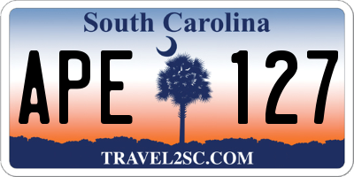 SC license plate APE127
