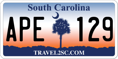 SC license plate APE129