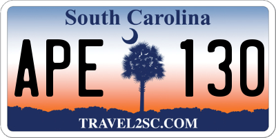 SC license plate APE130