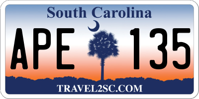 SC license plate APE135