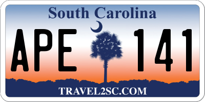 SC license plate APE141