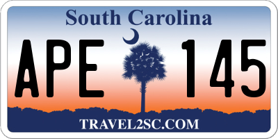 SC license plate APE145