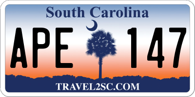 SC license plate APE147