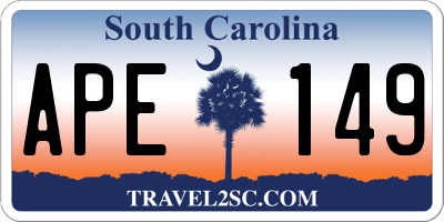 SC license plate APE149