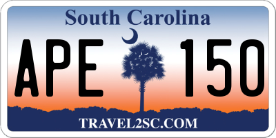 SC license plate APE150