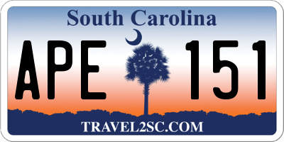 SC license plate APE151