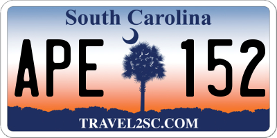 SC license plate APE152