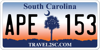 SC license plate APE153