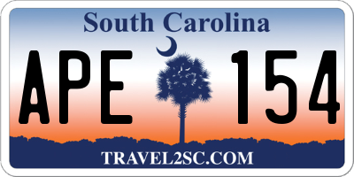 SC license plate APE154