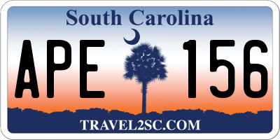 SC license plate APE156